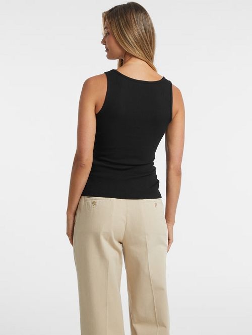 Guess Slim Embroidered Logo Tank Negrii | GUESS-SN27521