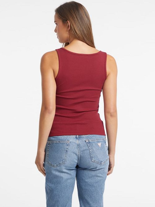 Guess Slim Embroidered Logo Tank Rosii | GUESS-SN27417