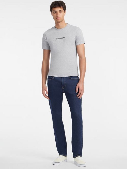 Guess Slim Embroidered Logo Tee Gri | GUESS-SN30575
