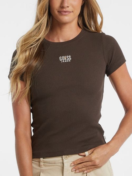 Guess Slim Embroidered Logo Tee Maro | GUESS-SN27327