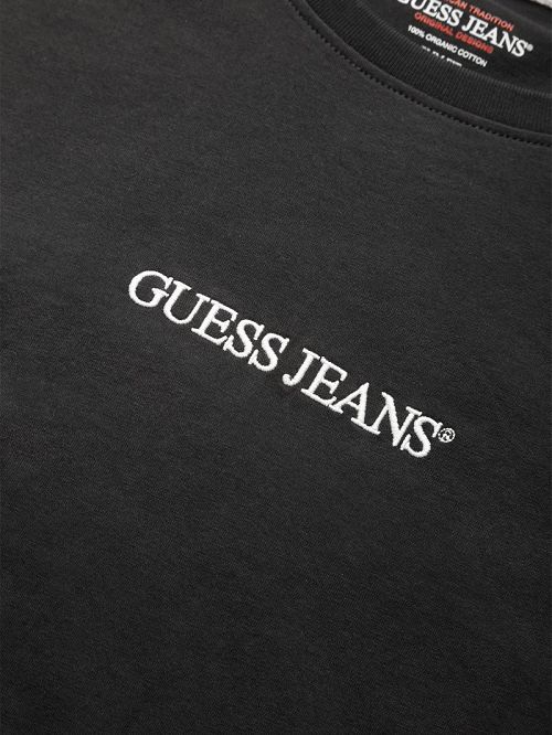 Guess Slim Embroidered Logo Tee Negrii | GUESS-SN30643