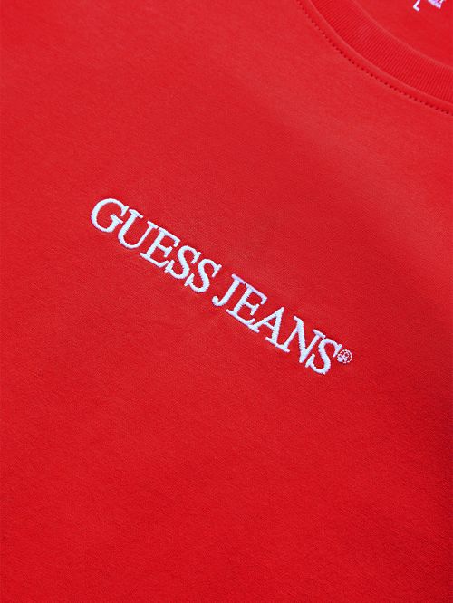 Guess Slim Embroidered Logo Tee Rosii | GUESS-SN30625