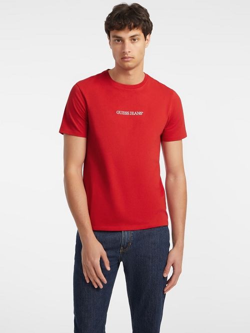 Guess Slim Embroidered Logo Tee Rosii | GUESS-SN30625