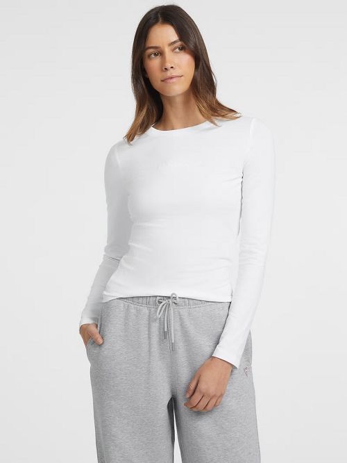 Guess Slim Embroidered Long-Sleeve Tee Albi | GUESS-SN27575