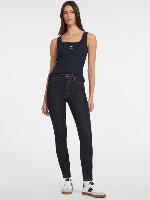 Guess Slim Embroidered Star Tank Albastri | GUESS-SN27195