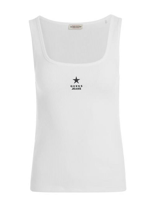 Guess Slim Embroidered Star Tank Albi | GUESS-SN27415