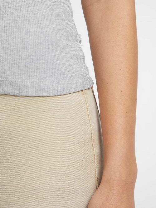 Guess Slim Embroidered Star Tank Gri | GUESS-SN27204