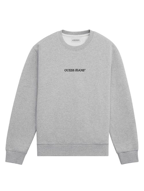 Guess Slim Logo Crewneck Sweatshirt Gri | GUESS-SN31527