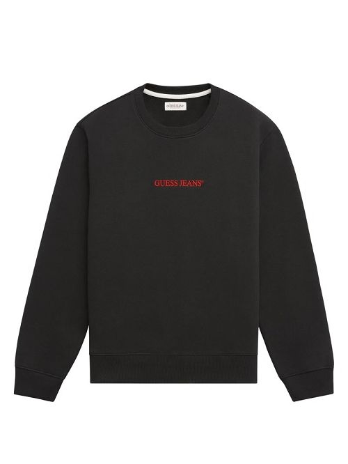 Guess Slim Logo Crewneck Sweatshirt Negrii | GUESS-SN30947