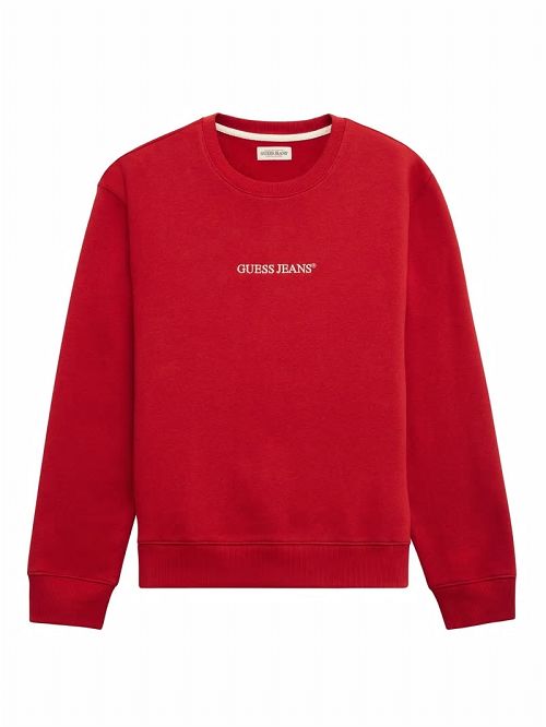 Guess Slim Logo Crewneck Sweatshirt Rosii | GUESS-SN31514