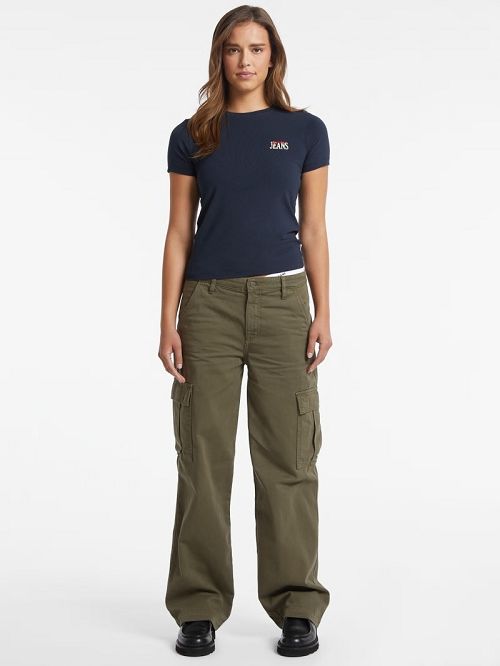 Guess Slim Logo Tee Albastri | GUESS-SN27326