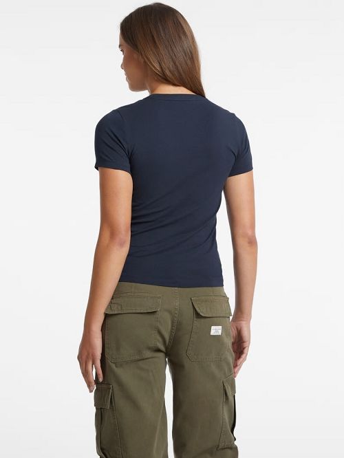 Guess Slim Logo Tee Albastri | GUESS-SN27326
