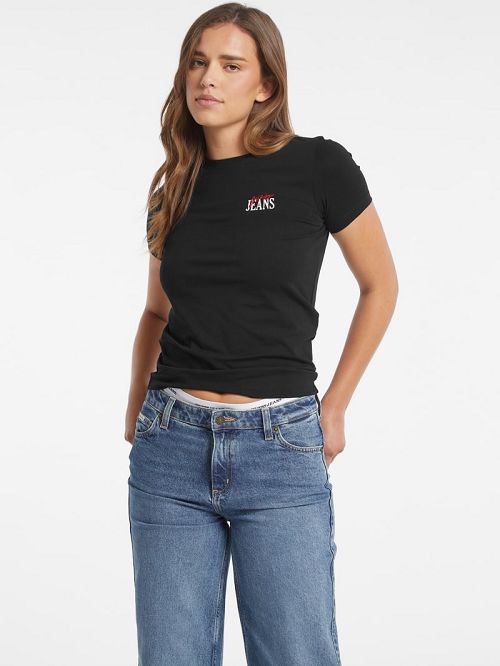 Guess Slim Logo Tee Negrii | GUESS-SN27324