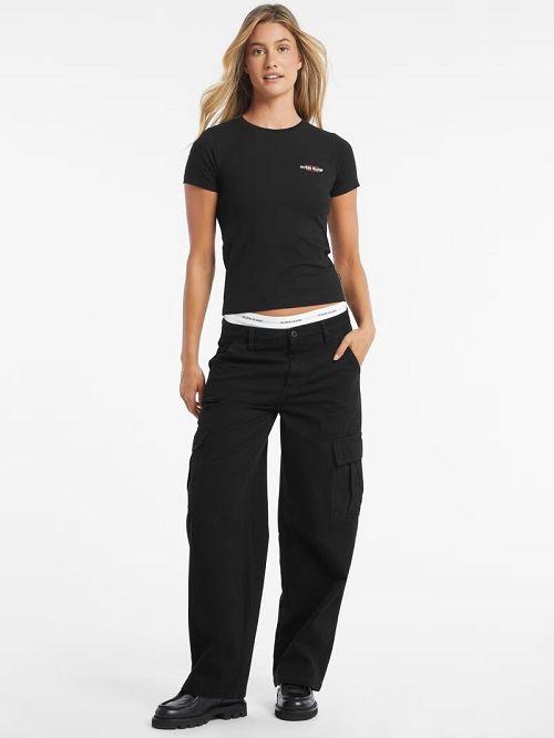 Guess Slim Mini American Tradition Tee Negrii | GUESS-SN27319