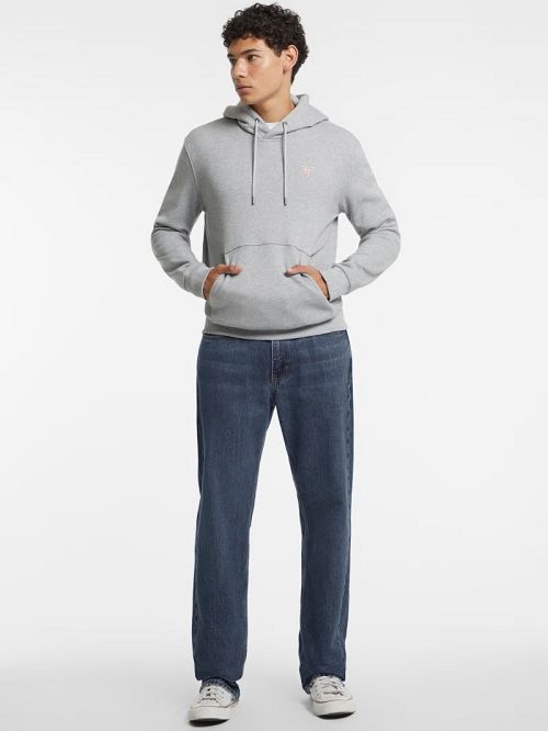 Guess Slim Mini Triangle Hoodie Gri | GUESS-SN30983