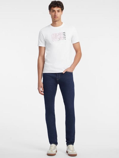 Guess Slim Outlined Logo Tee Albi | GUESS-SN30499