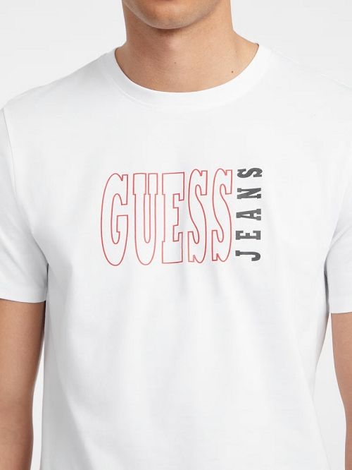 Guess Slim Outlined Logo Tee Albi | GUESS-SN30499