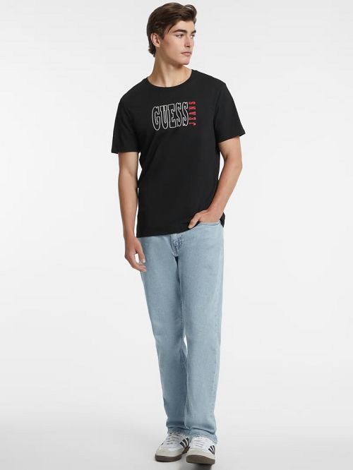 Guess Slim Outlined Logo Tee Negrii | GUESS-SN30569