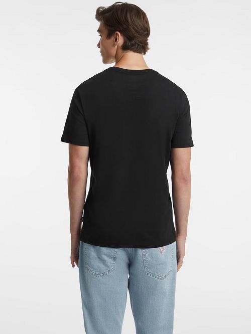 Guess Slim Outlined Logo Tee Negrii | GUESS-SN30569