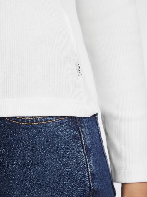 Guess Slim Rib-Knit Star Tee Albi | GUESS-SN27485