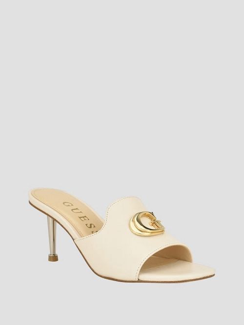 Guess Snapps G Kitten Mules Albi | GUESS-SN29725