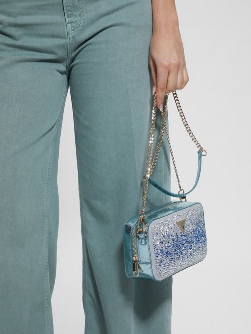 Guess Sofia Crystal Mini Crossbody Albastri | GUESS-SN28824