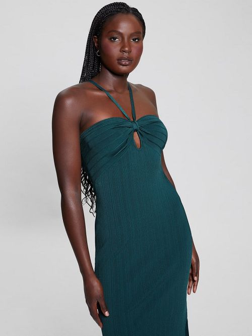 Guess Sofie Keyhole Sweater Dress Verzi | GUESS-SN27034