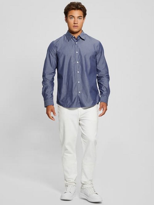 Guess Soft Chambray Shirt Albastri | GUESS-SN31096