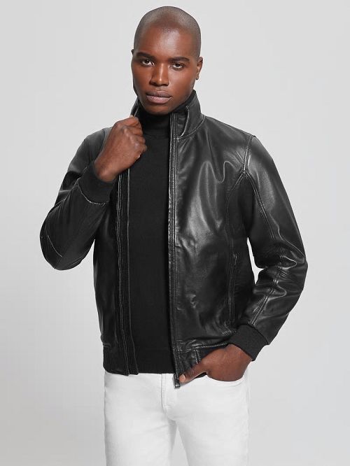 Guess Soft Leather Jacket Negrii | GUESS-SN30761