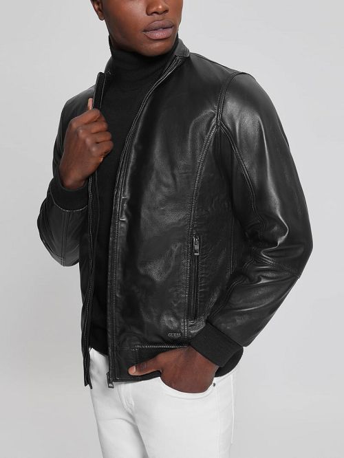 Guess Soft Leather Jacket Negrii | GUESS-SN30761