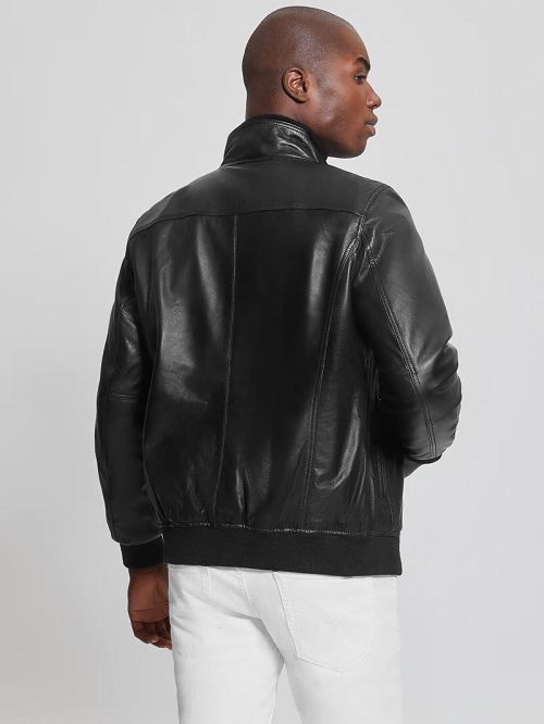 Guess Soft Leather Jacket Negrii | GUESS-SN30761