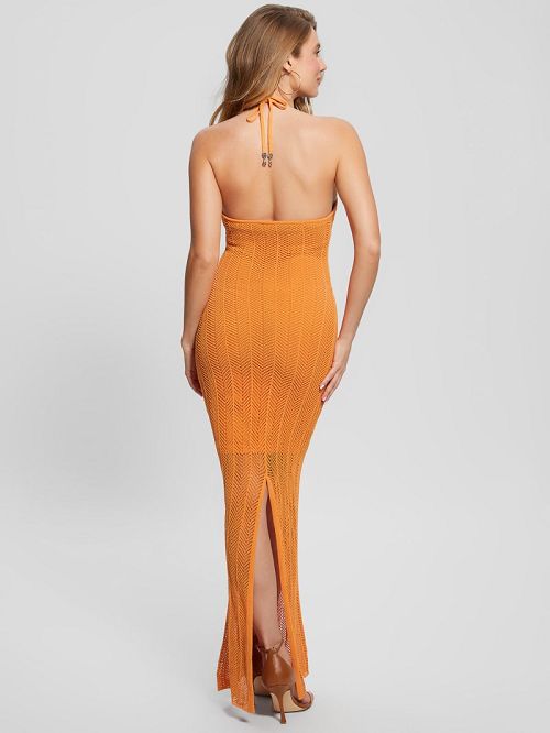 Guess Sophie Sweater Maxi Dress Portocalii | GUESS-SN26715