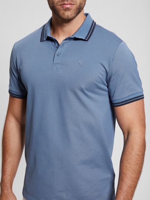 Guess Sports Pique Polo Albastri | GUESS-SN31176