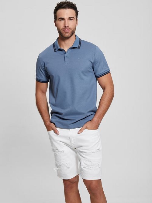 Guess Sports Pique Polo Albastri | GUESS-SN31176