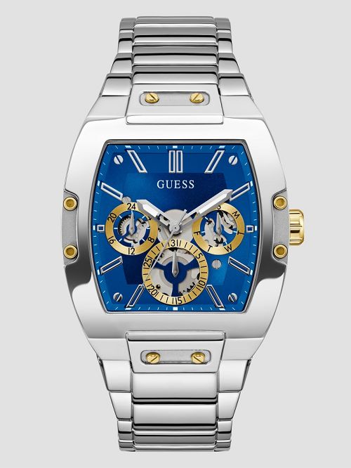 Guess Square Silver-Tone Multifunction Watch Argintii | GUESS-SN31668