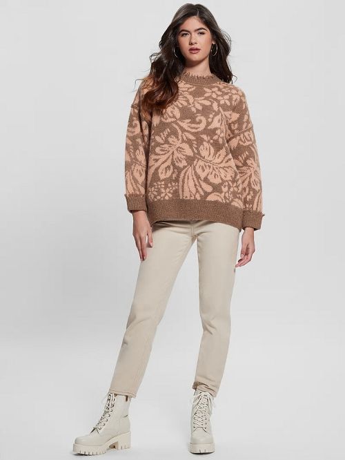 Guess Staci Floral Sweater Maro | GUESS-SN27294