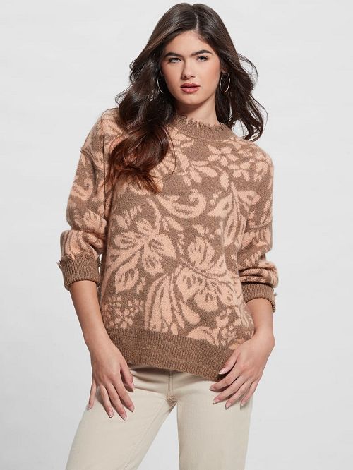 Guess Staci Floral Sweater Maro | GUESS-SN27294