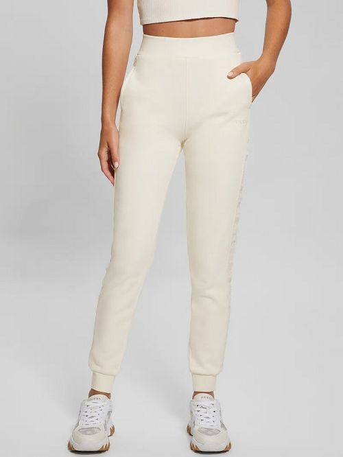 Guess Stacie Logo-Tape Joggers Albi | GUESS-SN28439