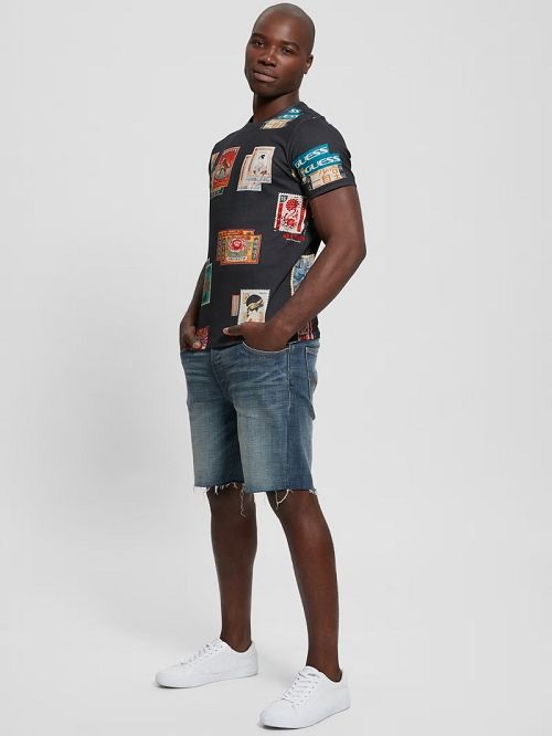 Guess Stamp Collection Tee Negrii | GUESS-SN30533