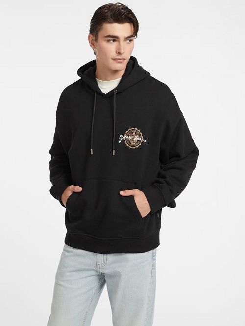 Guess Stamp Logo Hoodie Negrii | GUESS-SN31016