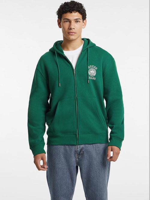Guess Stamp Logo Zip-Up Hoodie Verzi | GUESS-SN30918