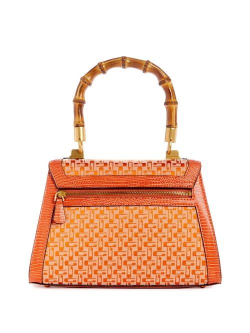 Guess Stephi Bamboo Fold-Over Satchel Portocalii | GUESS-SN28945