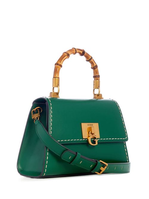 Guess Stephi Bamboo Handle Mini Satchel Verzi | GUESS-SN29197