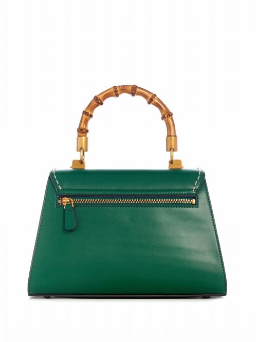 Guess Stephi Bamboo Handle Mini Satchel Verzi | GUESS-SN29197