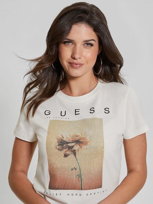 Guess Strass Picture Tee Albi | GUESS-SN27614