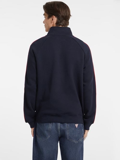 Guess Striped Tape Zip-Up Sweatshirt Albastri | GUESS-SN31026