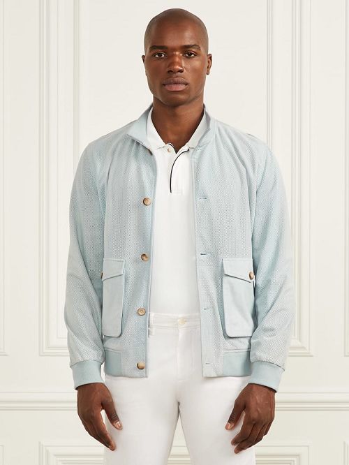 Guess Suede Flight Jacket Albastri | GUESS-SN30800