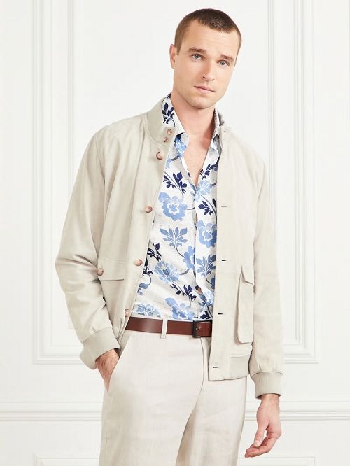 Guess Suede Leather Flight Jacket Albi | GUESS-SN30752