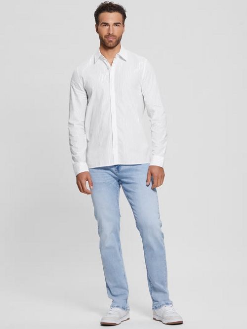 Guess Sunset Lurex Shirt Albi | GUESS-SN31154