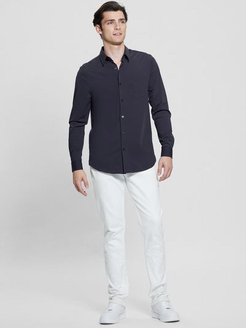 Guess Sunset Tech-Stretch Shirt Albastri | GUESS-SN31191